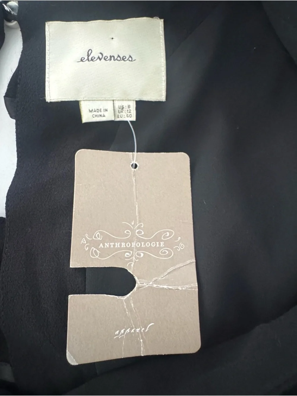 Anthropologie Elevenses Lexa Black Ruffle Romper Coquette Party Mini Size 8 NWT - Picture 6 of 8